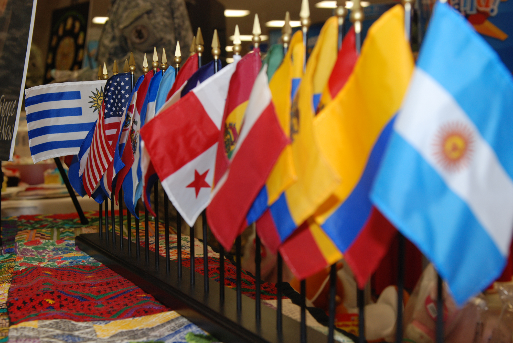 U.S. Army South Celebrates Hispanic Heritage Month Flags
