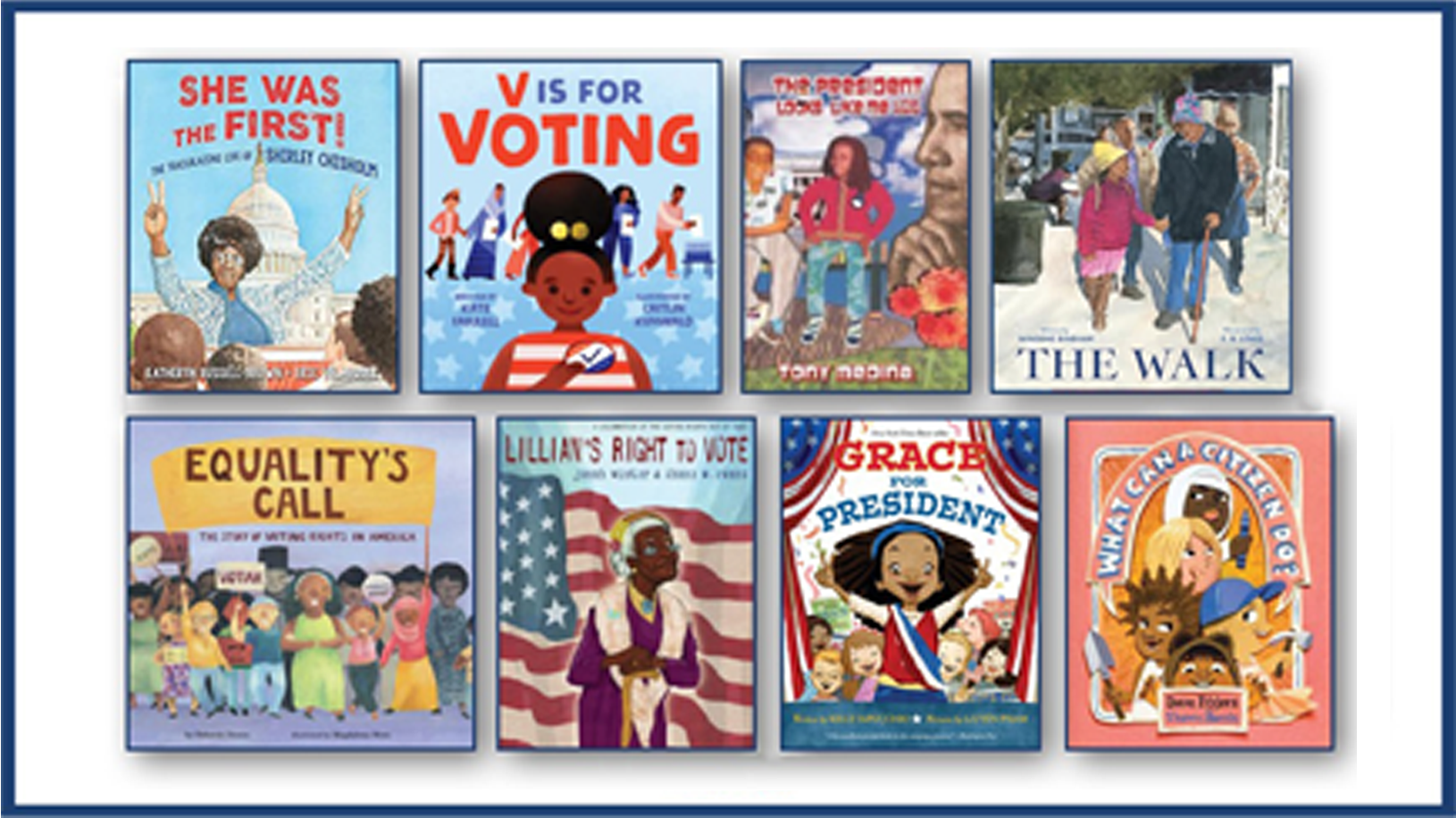 Collage of books about voting and elections