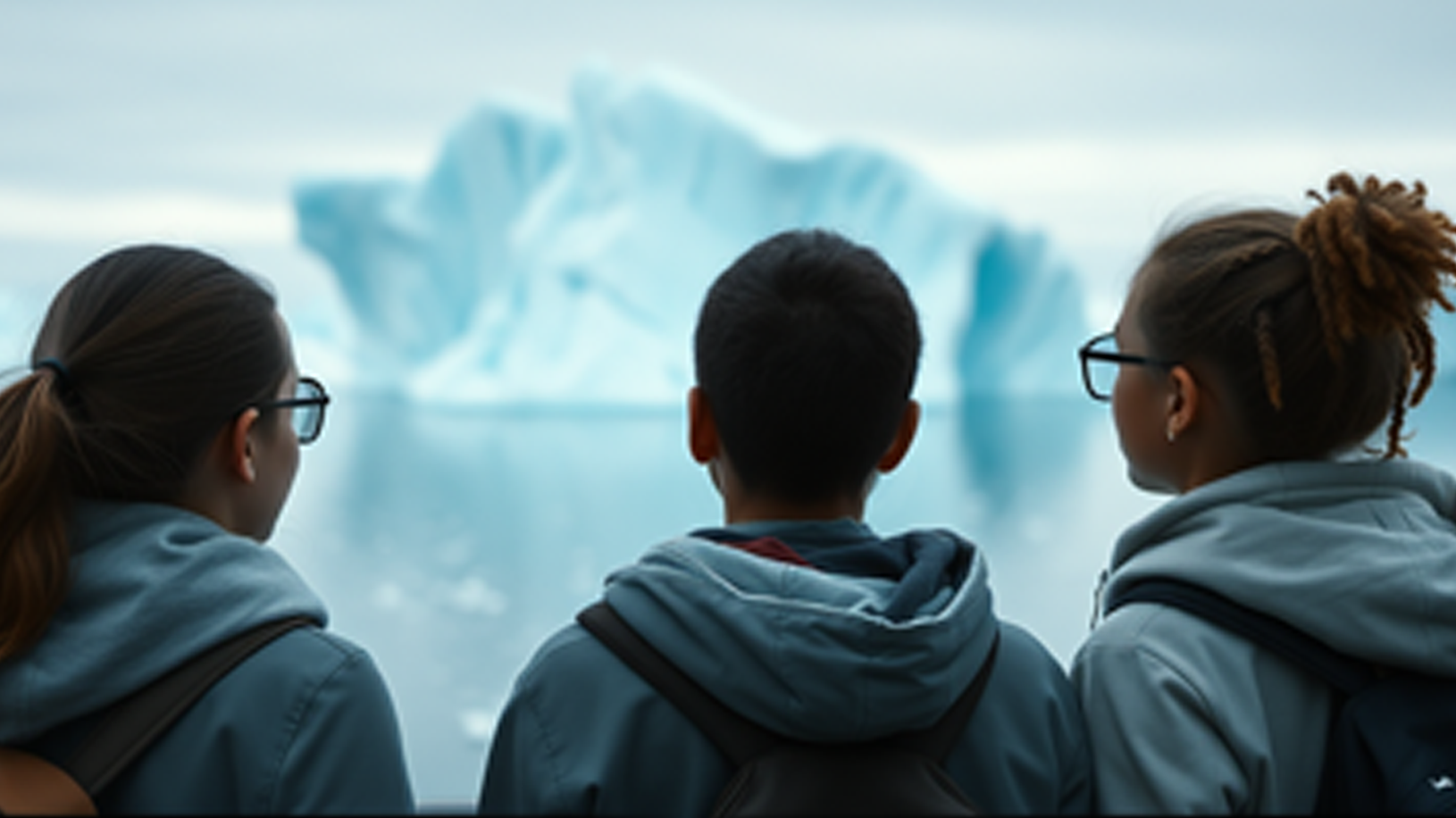 Image of youth looking at an iceberg