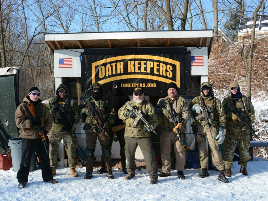 A gathering of Oath Keepers in 2015