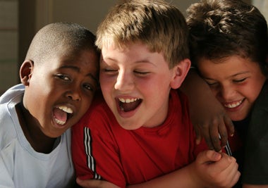 Three Happy Schoolboy Friends