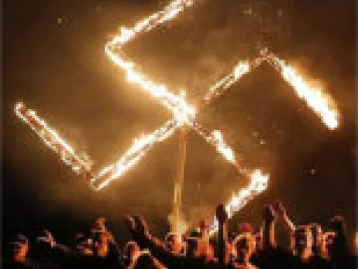 Burning Neo-Nazi Symbols