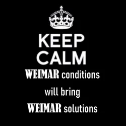 The image uses the white supremacist slogan "Weimar conditions will bring Weimar solutions."