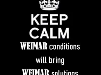 The image uses the white supremacist slogan "Weimar conditions will bring Weimar solutions."